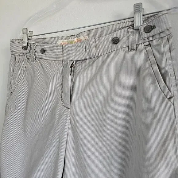 J Crew Chino Y2K Low-rise Striped Bermuda Shorts Womens Size 8 Brown White - Picture 2 of 9